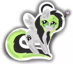 Size: 500x442 | Tagged: safe, derpibooru import, oc, oc:bree jetpaw, unofficial characters only, pegasus, pony, chibi, cute, heart, solo