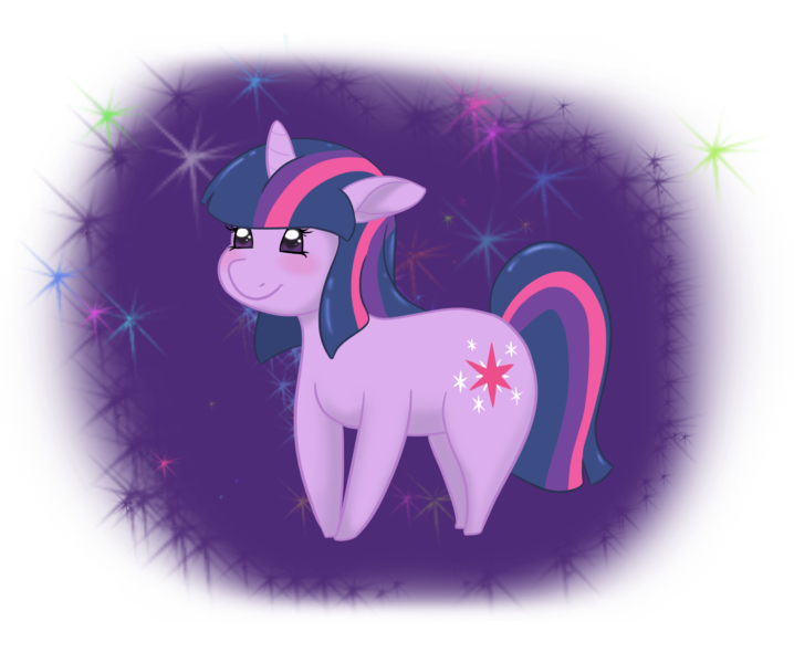 Size: 2165x1808 | Tagged: safe, artist:fluffikitten, derpibooru import, twilight sparkle, pony, unicorn, female, mare, simple background, smiling, solo, sparkles, transparent background