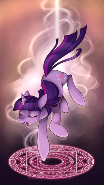 Size: 500x888 | Tagged: artist:pheebadohdoh, derpibooru import, magic, magic circle, safe, twilight sparkle