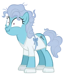 Size: 3000x3281 | Tagged: safe, artist:kyute-kitsune, derpibooru import, screw loose, earth pony, pony, female, high res, hospital gown, insanity, mare, messy mane, simple background, smiling, solo, transparent background, vector