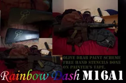Size: 900x596 | Tagged: airsoft, ar15, artist:sumofl, custom, derpibooru import, gun, gunified, my little arsenal, rainbow dash, rifle, safe