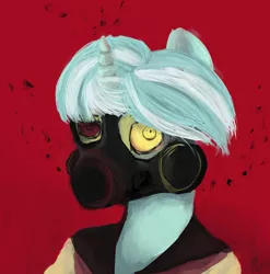 Size: 2142x2164 | Tagged: artist:weepysheep, clothes, derpibooru import, gas mask, high res, lyra heartstrings, mask, safe, semi-anthro, style emulation