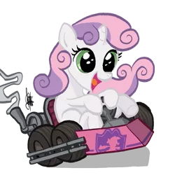 Size: 600x600 | Tagged: artist:theartrix, cute, derpibooru import, diasweetes, driving, go kart, go-kart, happy, kart, mario kart, open mouth, ponibooru import, ponykart, racer, racing, safe, simple background, smiling, solo, sweetie belle, transparent background, underhoof