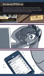 Size: 550x956 | Tagged: safe, artist:johnjoseco, derpibooru import, princess luna, alicorn, pony, gamer luna, comic, computer, iphone, team fortress 2