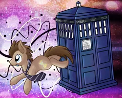 Size: 1280x1024 | Tagged: artist:littlepinkalpaca, derpibooru import, doctor who, doctor whooves, necktie, safe, solo, sonic screwdriver, tardis, time turner