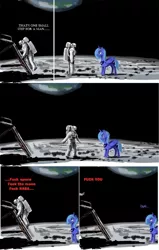 Size: 510x800 | Tagged: apollo, artist:jhonnyrebel, astronaut, derpibooru import, human, luna and the nauts, moon, moon landing, neil armstrong, nope, princess luna, s1 luna, safe, vulgar