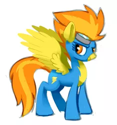 Size: 1369x1459 | Tagged: safe, artist:verrmont, derpibooru import, spitfire, pegasus, pony, simple background, solo, white background, wonderbolts, wonderbolts uniform