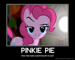 Size: 750x600 | Tagged: demotivational poster, derpibooru import, meme, party of one, pinkie pie, safe, screencap, solo