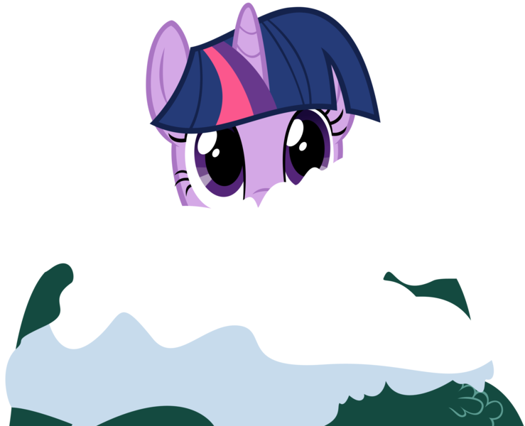 Size: 3219x2613 | Tagged: safe, artist:dontlink, derpibooru import, twilight sparkle, unicorn, winter wrap up, bush, cute, hiding, high res, simple background, snow, solo, transparent background, unicorn twilight, vector