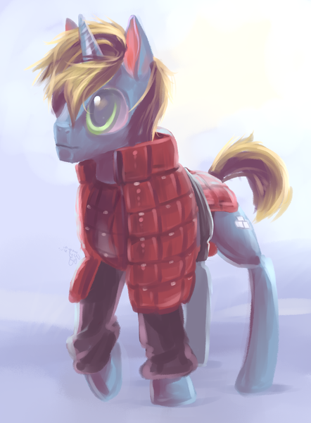 Size: 2153x2923 | Tagged: safe, artist:iamthecowboysmuggler, derpibooru import, oc, oc:rush, pony, unicorn, crossover, high res, horn