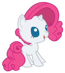 Size: 373x419 | Tagged: artist:ellisarts, derpibooru import, filly, magical lesbian spawn, oc, offspring, parent:pinkie pie, parent:rarity, parents:raripie, safe, solo, unofficial characters only