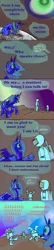 Size: 600x2800 | Tagged: safe, artist:awieultra, derpibooru import, princess luna, alicorn, human, pony, :o, aeiou, astronaut, comic, confused, eyes closed, female, frown, luna and the nauts, mare, moon, moonbase alpha, open mouth, sad, sitting, smiling, spread wings, upside down, wat, wide eyes