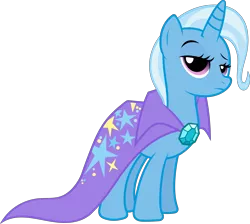 Size: 7967x7148 | Tagged: safe, artist:tim015, derpibooru import, trixie, pony, unicorn, boast busters, absurd resolution, cape, clothes, lidded eyes, looking at you, simple background, solo, transparent background, trixie's cape, unamused, vector