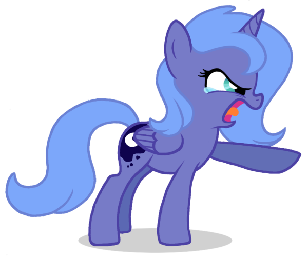 Size: 600x505 | Tagged: safe, artist:flausch-katzerl, derpibooru import, princess luna, pony, angry, crying, cute, solo, woona