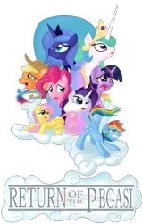 Size: 1973x3100 | Tagged: applejack, artist:rankao, derpibooru import, fluttershy, mane six, pinkie pie, princess celestia, princess luna, rainbow dash, rarity, safe, soarin', spitfire, twilight sparkle