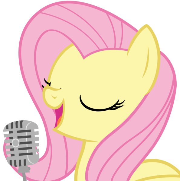 Size: 2436x2456 | Tagged: artist:mihaaaa, derpibooru import, fluttershy, high res, microphone, safe, simple background, singing, solo, transparent background, vector