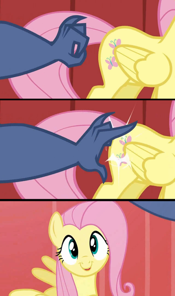 Size: 1280x2160 | Tagged: butt touch, comic, derpibooru import, edit, flutterbutt, fluttershy, iron will, plot, putting your hoof down, safe, screencap, screencap comic, smiling, wingboner