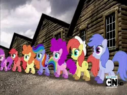 Size: 768x576 | Tagged: cartoon network, derpibooru import, expy, mad magazine, mad (tv series), my little war horse, pinkie pie, pony cameo, pony reference, rainbow dash, recolor, safe, screencap, youtube link