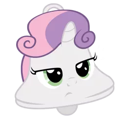 Size: 4000x4000 | Tagged: absurd resolution, artist:murdareik, bell, derpibooru import, objectification, pun, safe, simple background, solo, sweetie bell, sweetie belle, transparent background, unamused, vector