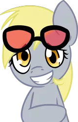 Size: 4364x6814 | Tagged: safe, artist:fureox, derpibooru import, derpy hooves, pegasus, pony, absurd resolution, female, grin, mare, simple background, sunglasses, transparent background, vector