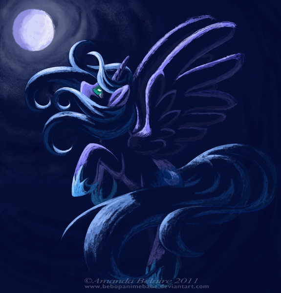 Size: 1437x1500 | Tagged: artist:immortaltanuki, derpibooru import, moon, princess luna, s1 luna, safe, solo