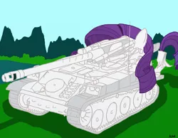 Size: 1280x994 | Tagged: artist:alvchfokarev, derpibooru import, pony tank, raritank, rarity, safe, tank pony, tank (vehicle)