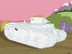 Size: 1600x1200 | Tagged: artist:alvchfokarev, bulk biceps, char b1, derpibooru import, pony tank, safe, tank (vehicle)
