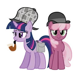 Size: 5000x4756 | Tagged: absurd resolution, artist:j-brony, cheerilee, deerstalker, derpibooru import, detective, hat, pipe, safe, sherlock holmes, twilight sparkle