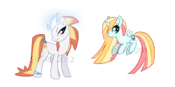 Size: 1380x688 | Tagged: safe, artist:sambragg, derpibooru import, oc, oc:morning star, oc:starburst, unofficial characters only, alicorn, earth pony, pony, alicorn oc, official content, t shirt design