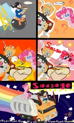 Size: 800x1333 | Tagged: safe, artist:oreosoxfox, derpibooru import, pinkie pie, crossover, hot dog, not salmon, space, transformers, wat, wreck-gar