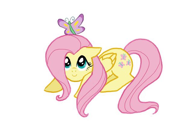 Size: 618x411 | Tagged: artist:galacta, butterfly, derpibooru import, fluttershy, safe