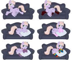 Size: 6000x5000 | Tagged: safe, artist:kitsukitsune, artist:stinkehund, derpibooru import, oc, oc:lavender, unofficial characters only, pegasus, pony, absurd resolution, clothes, couch, male, rainbow socks, socks, solo, striped socks, tail wrap