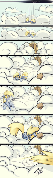 Size: 800x2646 | Tagged: safe, artist:skygracer, derpibooru import, derpy hooves, pegasus, pony, cloud, cloudy, comic, female, gate, heaven, implied death, mare, muffin