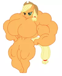 Size: 1039x1280 | Tagged: anthro, applejack, applejacked, artist:knox2008, breasts, busty applejack, derpibooru import, female, fetish, muscle fetish, muscles, overdeveloped muscles, suggestive