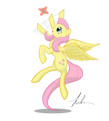 Size: 2030x2252 | Tagged: artist:wreky, butterfly, derpibooru import, fluttershy, high res, safe, solo