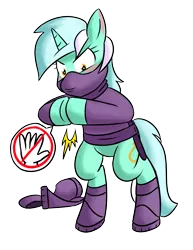 Size: 1275x1650 | Tagged: artist:zanezandell, blushing, clothes, derpibooru import, frustrated, hand, lyra heartstrings, ninja, safe, solo, that pony sure does love hands