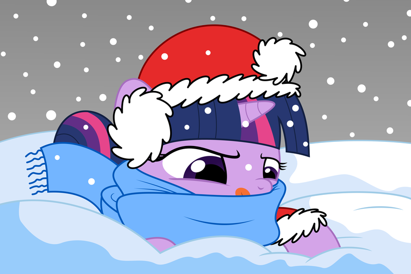 Size: 9600x6400 | Tagged: absurd resolution, artist:bri-sta, artist:mamandil, clothes, derpibooru import, hat, safe, scarf, snow, snowfall, solo, twilight sparkle, vector