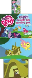 Size: 1024x2493 | Tagged: safe, derpibooru import, official, applejack, derpy hooves, fluttershy, pinkie pie, rainbow dash, rarity, spike, twilight sparkle, frog, pegasus, pony, book, book cover, cover, female, mare, merchandise, my little pony logo