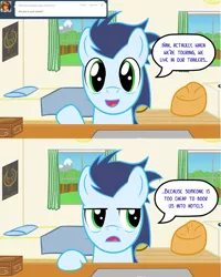 Size: 853x1067 | Tagged: artist:catiron, ask, ask soarin the wonderbolt, derpibooru import, safe, soarin', tumblr