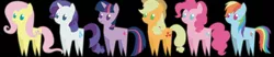 Size: 6000x1241 | Tagged: applejack, artist:sircinnamon, derpibooru import, eyefinity, fluttershy, mane six, pinkie pie, pointy ponies, rainbow dash, rarity, safe, twilight sparkle, wallpaper
