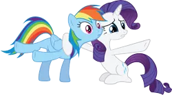 Size: 14152x7876 | Tagged: absurd resolution, artist:quanno3, derpibooru import, rainbow dash, rarity, safe, simple background, transparent background, vector