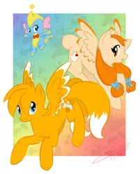 Size: 2440x3034 | Tagged: safe, artist:caninelove, derpibooru import, ponified, chao, dragon, pegasus, pony, cheese chao, cream the rabbit, dragonified, high res, miles "tails" prower, sonic the hedgehog (series), species swap