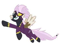 Size: 6452x5168 | Tagged: absurd resolution, artist:maliciousbadger, clothes, costume, derpibooru import, flying, goggles, oc, safe, shadowbolts, shadowbolts costume, simple background, solo, transparent background, unofficial characters only