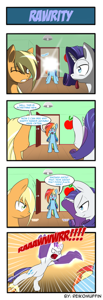 Size: 660x1914 | Tagged: applejack, artist:reikomuffin, comic, derpibooru import, rainbow dash, rarity, safe