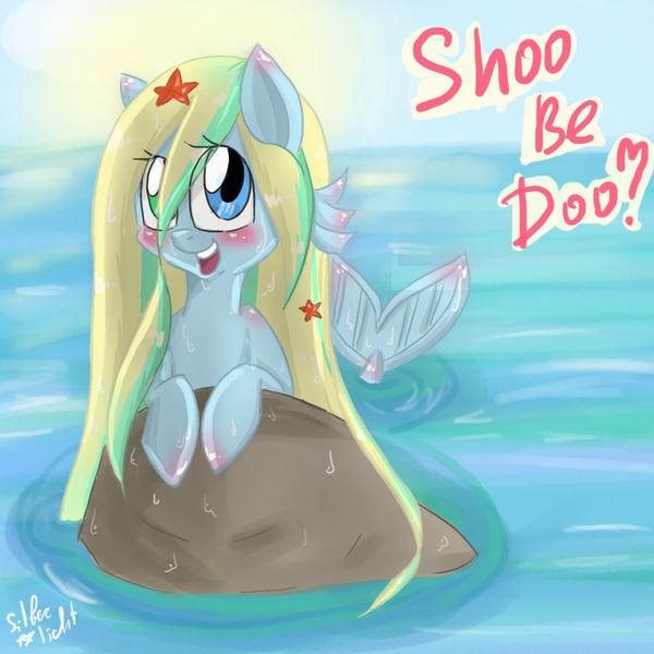 Size: 900x900 | Tagged: artist:silbersternenlicht, derpibooru import, merpony, safe, shoo be doo, solo