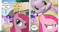 Size: 660x363 | Tagged: archie comics, baby spike, comics, crossover, derpibooru import, edit, pinkamena diane pie, pinkie pie, safe, sonic the hedgehog (series), spike, twilight sparkle