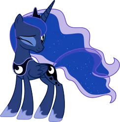 Size: 6000x6147 | Tagged: absurd resolution, artist:kraysee, derpibooru import, princess luna, safe, simple background, solo, wink