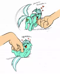 Size: 861x1053 | Tagged: safe, artist:elslowmo, artist:mickeymonster, derpibooru import, lyra heartstrings, human, pony, ahegao, behaving like a dog, bellyrubs, chin scratch, cute, hand, heart, human fetish, humie, lyrabetes, micro, open mouth, squee, tail wag, that pony sure does love hands, tickling, tiny ponies, weapons-grade cute