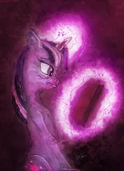 Size: 900x1234 | Tagged: artist:eldwood, book, dead source, derpibooru import, elderly, magic, old, older, safe, solo, twilight sparkle