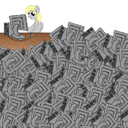 Size: 416x416 | Tagged: safe, derpibooru import, derpy hooves, pegasus, pony, animated, computer, derpy hooves tech support, female, mare, reaction image, solo